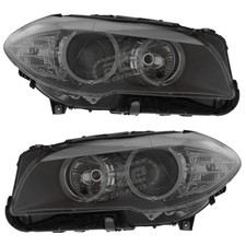 BMW 5 Series F10 2010-2013 Headlights Headlamps Halogen Black 1 Pair Left Right