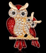 Owl Brooch Crystal Owl Brooch Mum Christmas Birthday gift 385