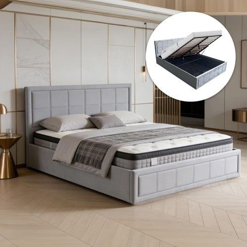 Luxury grey fabric ottoman - luxury,
