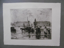 ARMINGTON Frank Drypoint Engraving Place Concorde Paris Chalcography Louvre