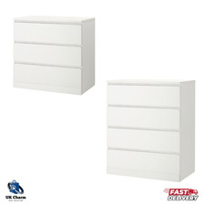 New IKEA MALM Chest of Drawers 3 4 Drawer White Bedroom Storage Unit Modern