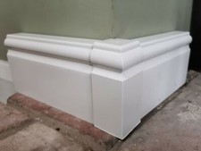 100mm (4 inch) Skirting Board Cover Ogee - Corners & Joints - White PVC