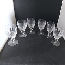  Set of 6 Waterford Crystal "COLLEEN" Short Stem 4 1/2" White Wine  Glasses.
