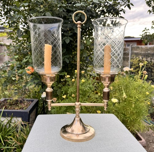 Brass two arm - brass, candle
