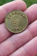 Irish Curragh Coin currency, WW2 German officers tokens currency in Ireland, 6d