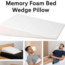 Memory Foam Bed Big Wedge Pillow Acid Reflux 11 Degree X-Large Bed Raised Pillow
