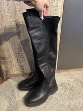 Long Black Leather Boots