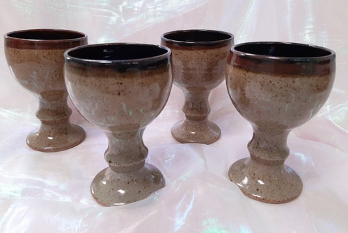 13cm pottery goblets - 4, x