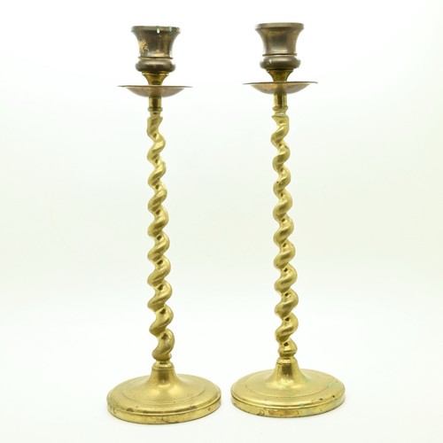 Vintage brass candlestick pair - vintage,