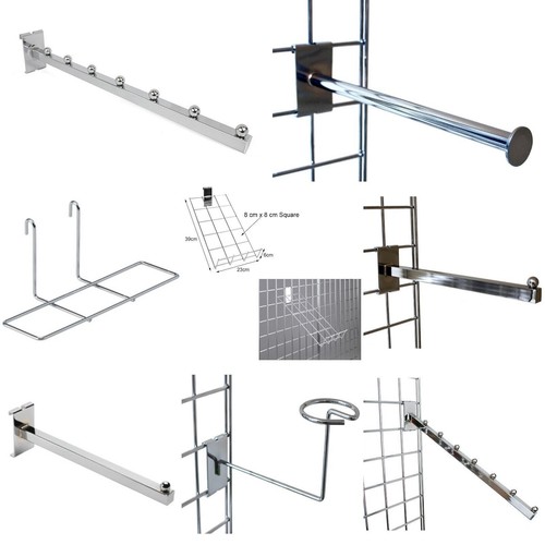 Grid mesh wall - chrome, retail