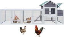 Large Chicken Coop with Run Wooden Hen House for 3-5 Chicken Poultry Nesting Box
