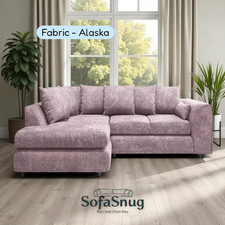 XXL ALASKA L SHAPE CORNER SOFA SET  4 5 SEATER FURNITURE SETTEE SUITE POUFFE 3+2