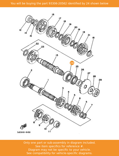 Yamaha bearing 93306 - yamaha, 93306-20562