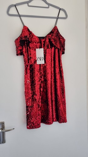 Bnwt zara sequin dress red - bnwt,