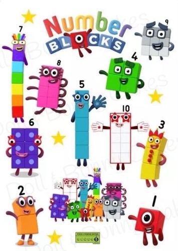 Numberblocks edible cake - numberblocks,