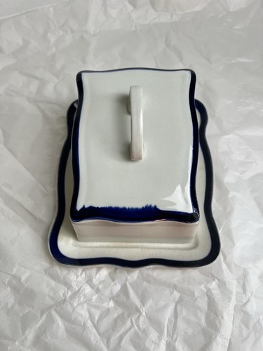Antique style cheese dish - dish, blue