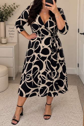 Phase eight black cream wrap - cream,