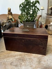 Antique Wooden Tea Caddy With