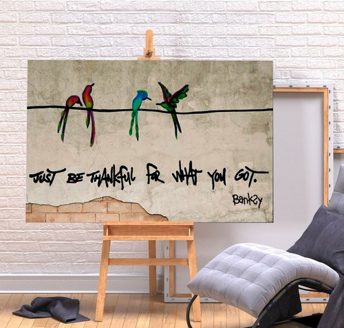 Banksy just thankful - banksy,