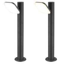 Modern BLACK LED Bollard Garden Lamp Post 12W Adjustable Stainless Steel Light 