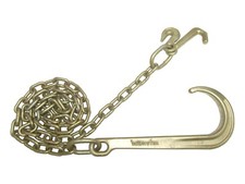 5/16" x 10' Tow Chain w/ Mini J Hook & 15" J-Hook 4,700 lbs  Axle Flatbed Winch