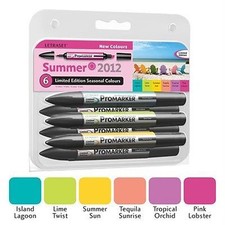 Letraset Promarkers - 6 Marker Set - Limited Edition 2012 - New Summer Colours