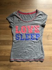 ASDA George Ladies Womens 'Love Sleep' Lounge Top (Grey) UK Sizes 8-10