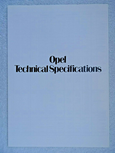 Opel spec brochure 1981 - spec.,