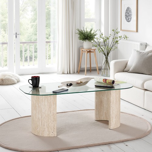 Modena oval glass coffee table - modena,