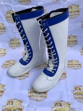 White & Blue Lace-Up Wrestling