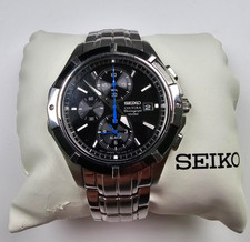 Mens Seiko Coutura Chronograph Wrist Watch 7T62-0KX0 Stainless Steel