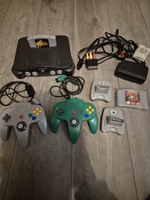 Nintendo 64 Console with 2 Controllers 2 Transfer Paks Pokemon Stadium n Zelda 