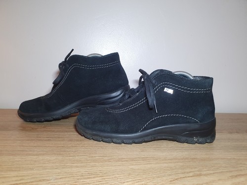 Rieker black suede - black, leather