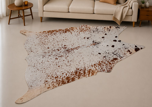 Genuine brown white cowhide - genuine,
