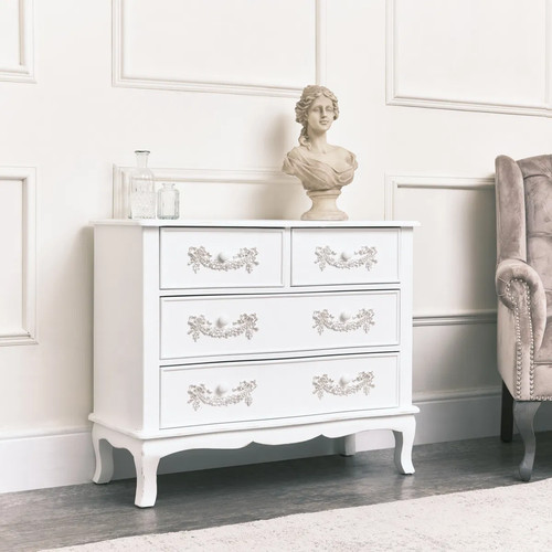 White wooden chest drawers - white,