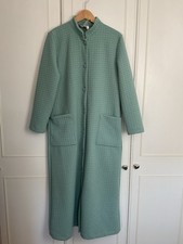 David Nieper Womens Dressing Gown Robe Long Size Small Green New Pockets