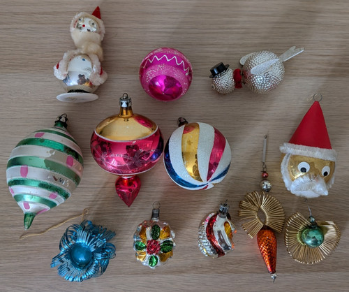 Mercury glass baubles - x,