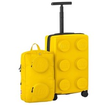 LEGO Hardside Carry On & Backpack Luggage Set in Yellow 5+ Lego Bags Brand New
