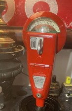 Vintage Red Duncan 60 Parking Meter, original meter