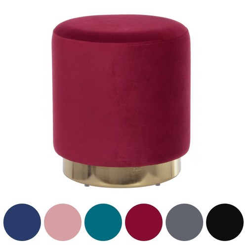 Sophia velvet footstool pouffe - velvet,