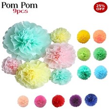 Tissue Paper Pom Poms Flower Party Wedding Birthday Baby Shower Decoration UK