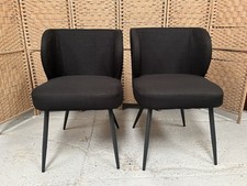 DUSK Dining Chairs Mabel Black Linen Look Pair