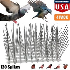 4 Pack Bird Spikes for Birds Pigeons 4 ft anti Bird Squirrel Cat Fence Spike USA