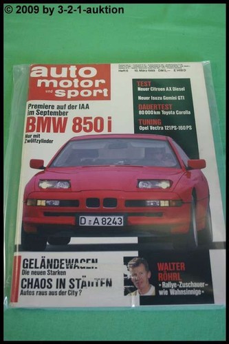 Ams bmw 850i mercedes - ams, 6/89
