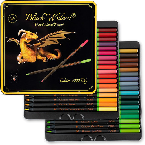 Black widow colouring pencils - widow,