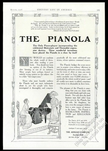 1908 aeolian pianola - 1908, piano
