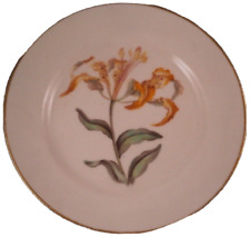 Antique 19thC Derby Porcelain Lily Floral Plate Porzellan Teller English England