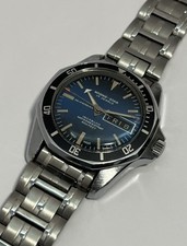 Sicura Diver Automatic Watch 600 FT. Ronda Cal. 1239 Swiss 70's Breitling 40mm