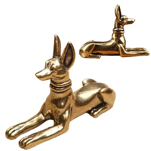 Brass egyptian hound figure - egyptian,