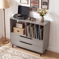 Record Storage Cabinet Retro